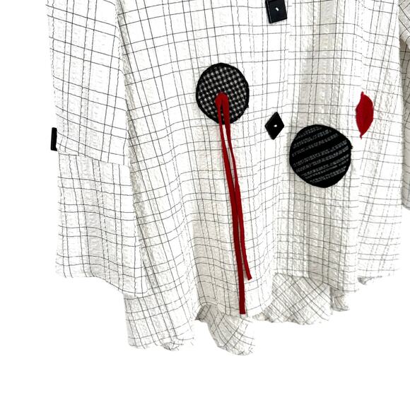 Moonlight by YandS Designs Stylish Women's Checkered Blouse with Red Accents - Picture 6 of 8